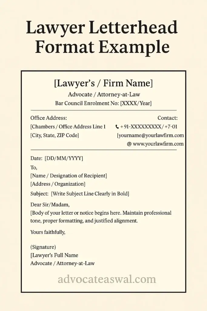 Lawyer Letterhead Format